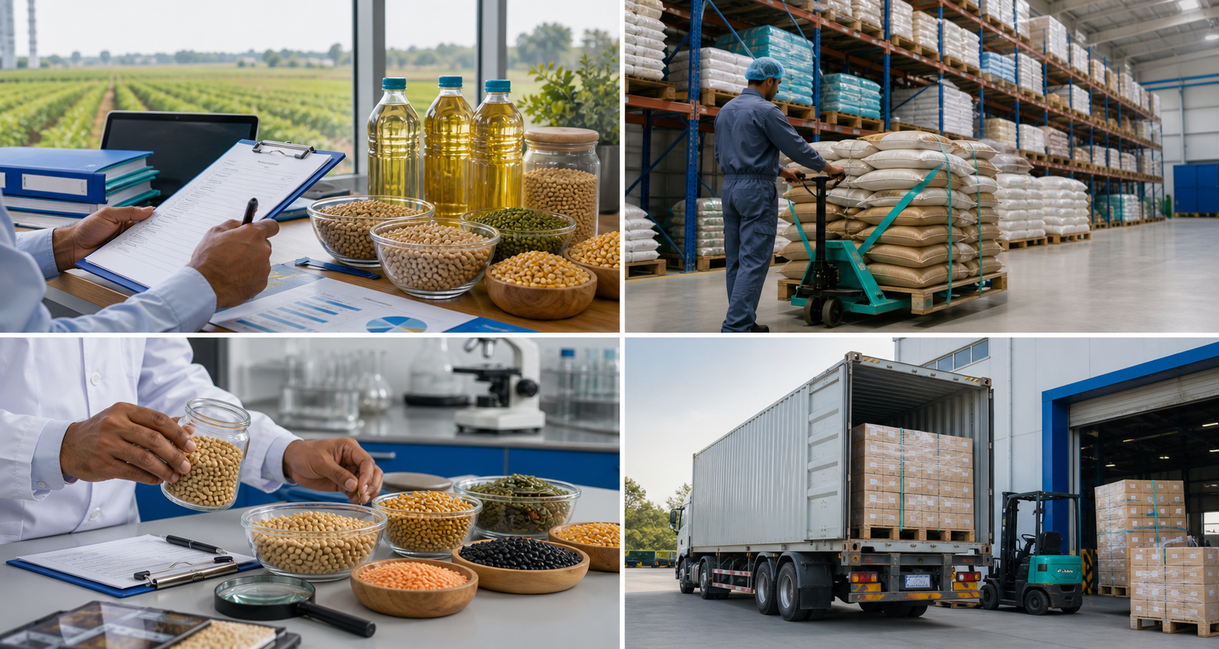 Food commodity supply chain from sourcing to delivery